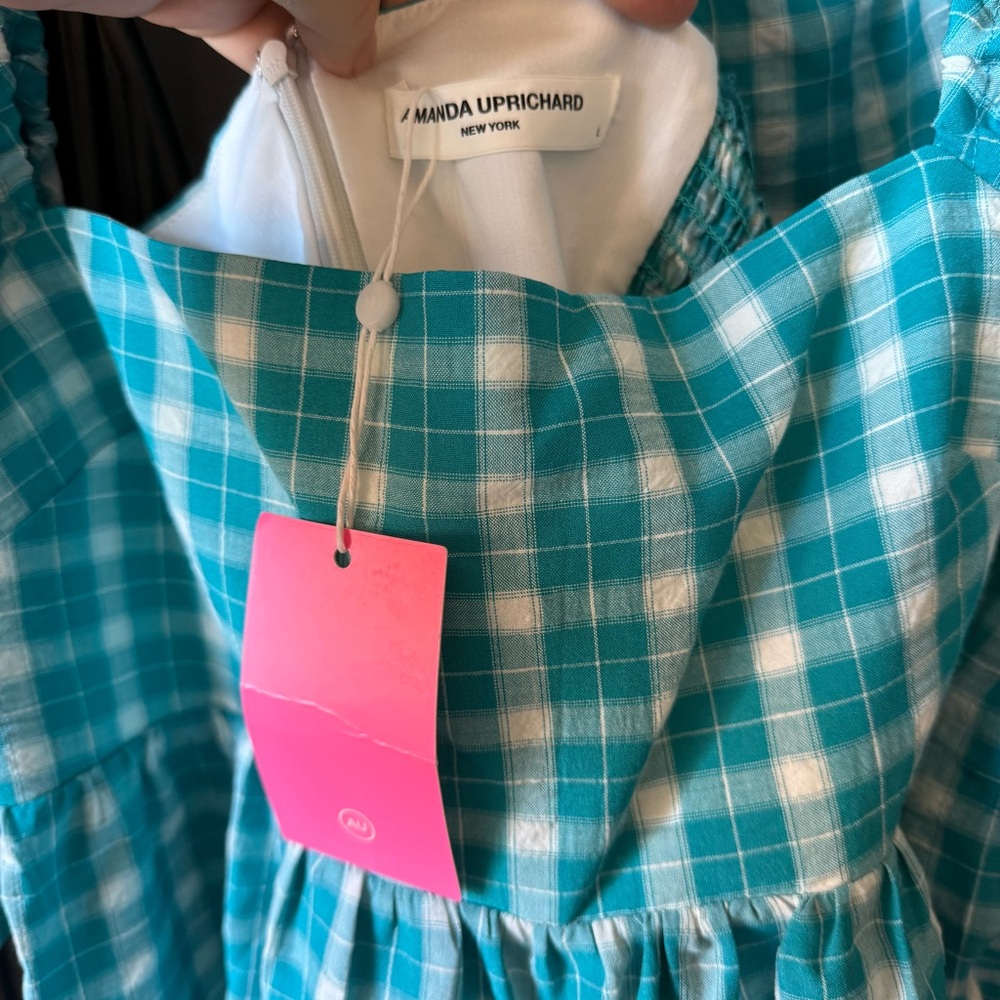 Amanda Uprichard Blue Plaid Mini Dress - Picture 6 of 16